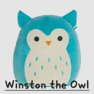 Squishmallows Winston The Owl Blue and White Plush Toy